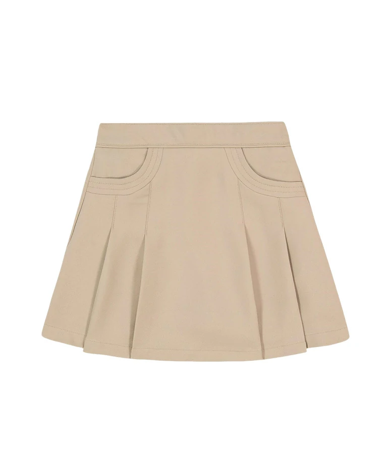 Girls School Uniform Pleated Pull-On Scooter Skirt