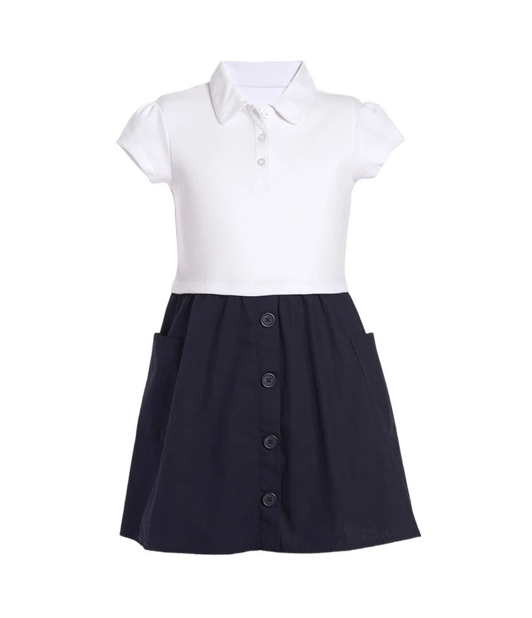 Girls' School Uniform Short Sleeve Polo Dress
