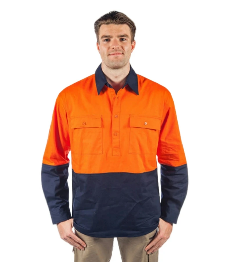 Hi Vis Shirt - Orange_Navy