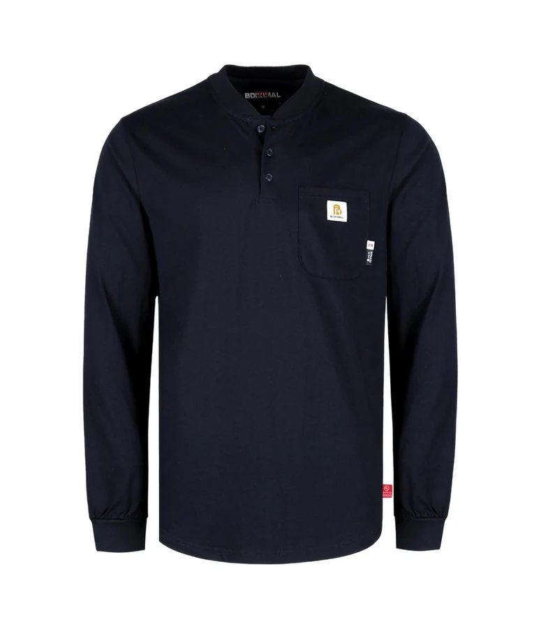 Lightweight Flame Resistant Long Sleeve Henley Shirt