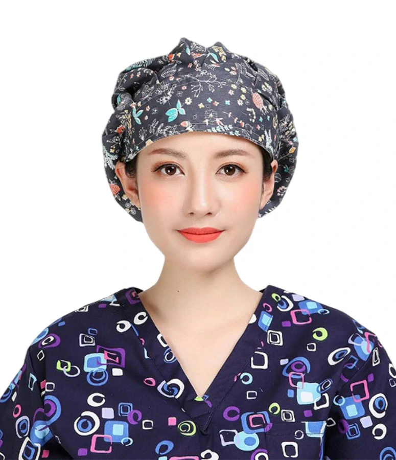 Surgical Cap Female Cotton Printed Cap